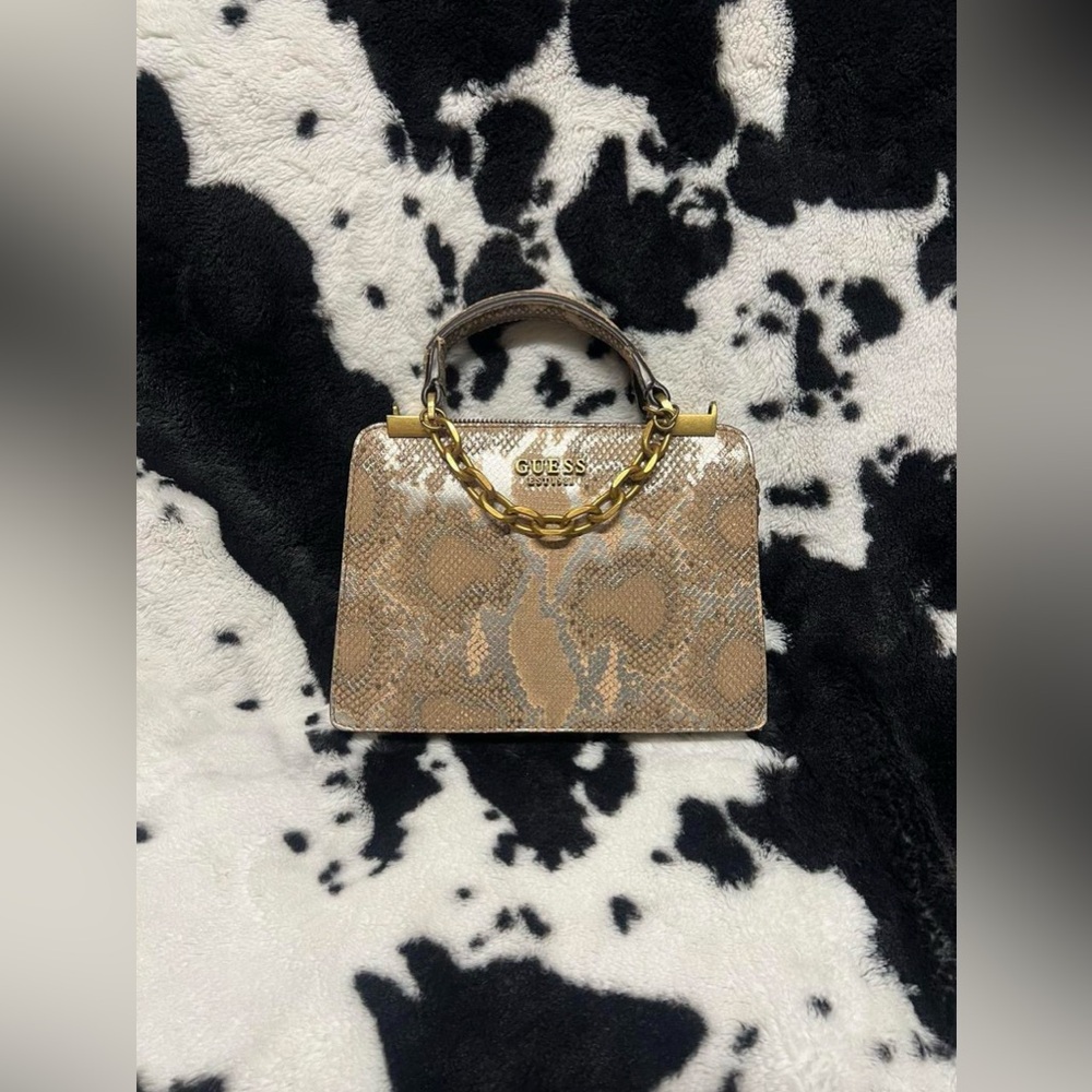 Python-Embossed Faux Leather Make The Kristle Min… - image 2